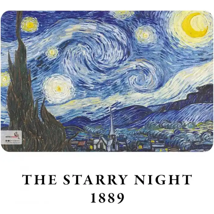 Retronote Van Gogh 4lü Defter Seti 1, Night Series, Çizgisiz, 64 Sayfa, 14x21 cm, Standart