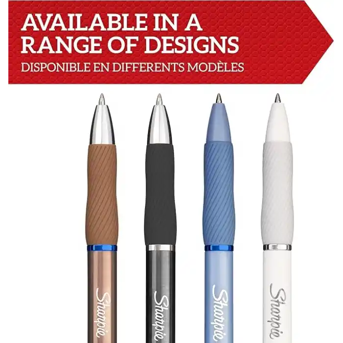 Sharpie S-Gel Metal Jel Kalem, 0,7 mm Uç, Metal Gri & Bronz 2li Paket, Siyah Mürekkep