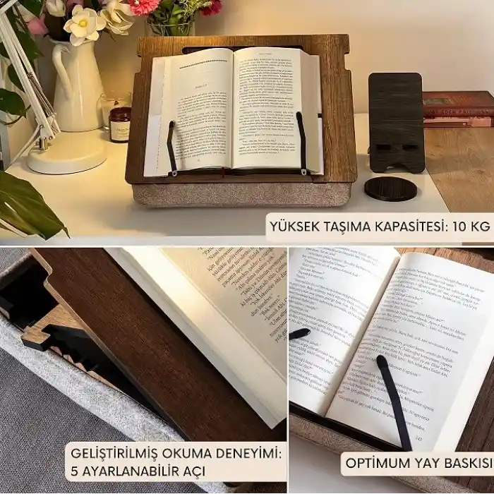 Vigo Wood - MKOS45 Minderli Kitap Okuma Standı