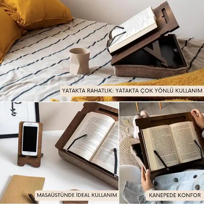 Vigo Wood - MKOS45 Minderli Kitap Okuma Standı