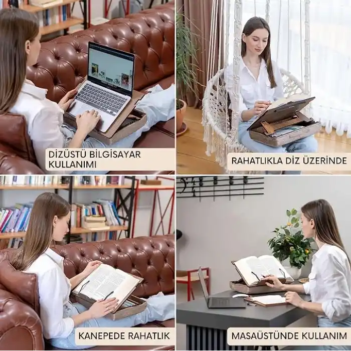 Vigo Wood - MKOS45 Minderli Kitap Okuma Standı