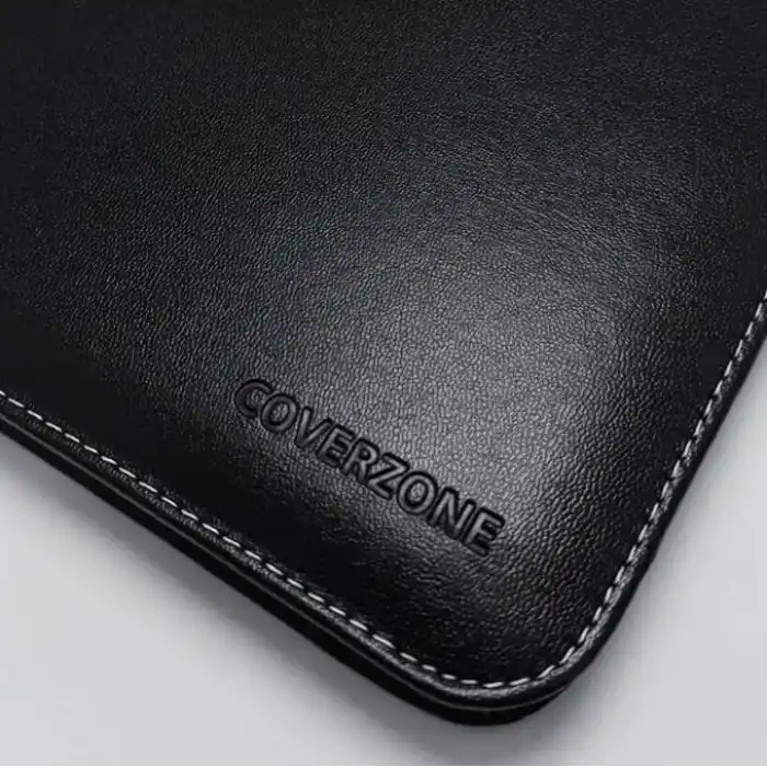 Coverzone Premium Suni Deri Sekreterlik – Mandallı Evrak Tutucu, Tablet Bölmeli Organizer, Çok Gözlü Evrak Dosyası (Hesap Makinesiz Model), Fermuarlı (32.5 × 25 cm), Siyah