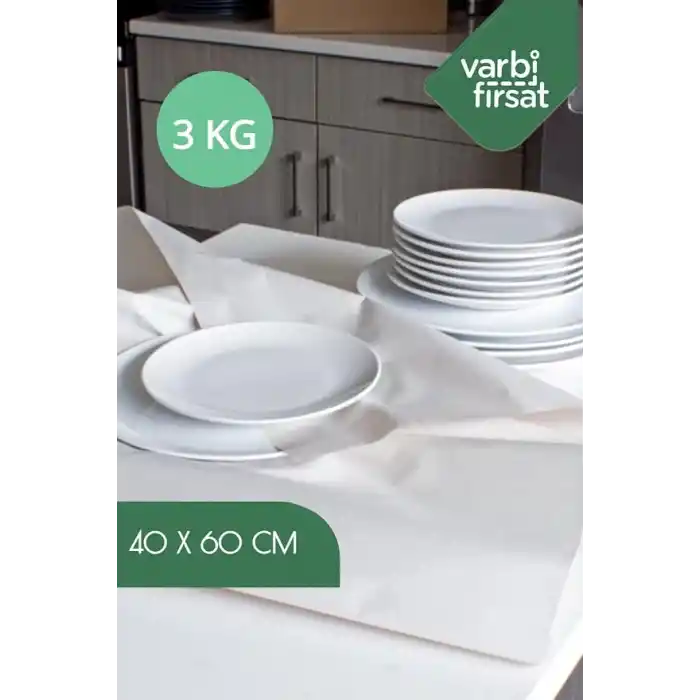 Genel Varbifırsat 40x60 Tabak - Bardak Sarma Taşıma Taşınma Paketleme Kağıdı 3KG (TAKRİBİ 250 ADET)