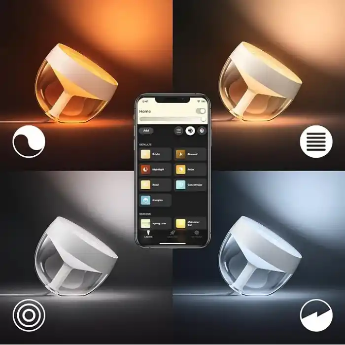 Philips Hue Beyaz ve Renkli Ambiance Iris masa lambası beyaz 520lm, kısılabilir, 16 milyon renk, derin karartma işlevi, uygulama üzerinden kontrol edilebilir, Amazon Alexa (Echo, Echo Dot) ile uyumlu