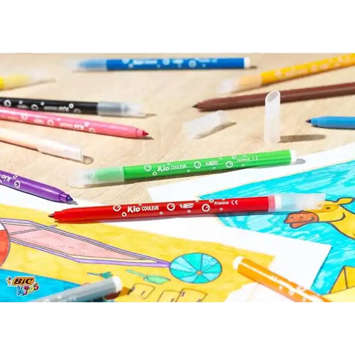 BIC Kids Kid Couleur Keçeli Boya Kalemi, 12li Kutu