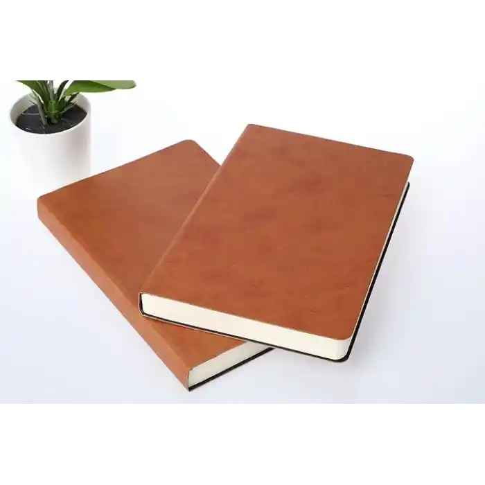 Fark Tanıtım Çizgisiz Not Defteri, Taba Termo Deri Kapaklı Defter, 128 Yaprak A5 Defter, Ofis ve Kırtasiye (14cm x 21 cm) (Taba Kapak)