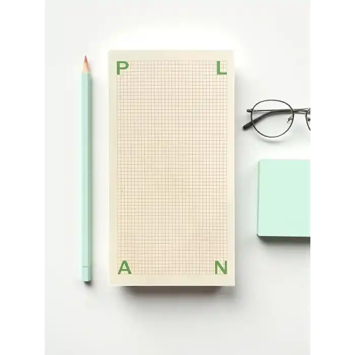 Fark Tanıtım Masaüstü Planlayıcı | Kopar-At Kareli Not Kağıdı Not Defteri | 150 Yaprak, 90 gr Ivory Kağıt | Uzun Form Planlayıcı – 226x118 mm (Plan)