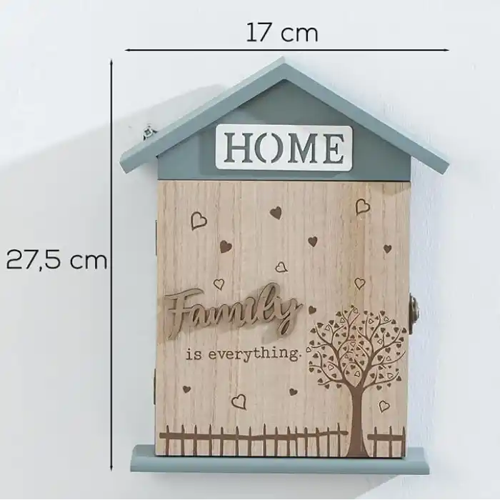 Porsima 2073 Duvara Montajlı Dekoratif Anahtarlık Dolabı - Duvar Askılı Anahtar Saklama Kabini 17X27,5cm