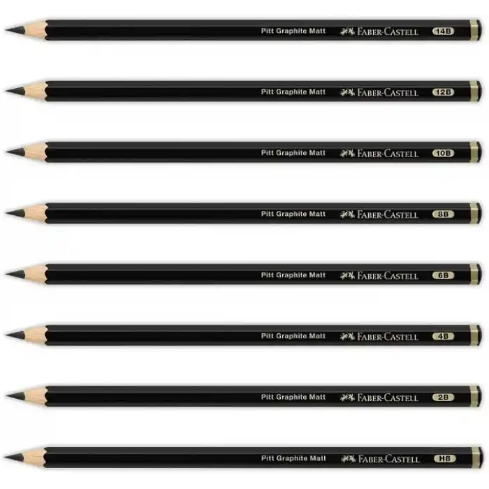 Faber-Castell Pitt Matt Dereceli Kurşun Kalem, 2B, Ultra Mat, Parlama Yapmaz, Siyah Beyaz Çizimler İçin, Teknik Çizim ve Eskiz İçin Dayanıklı Uç