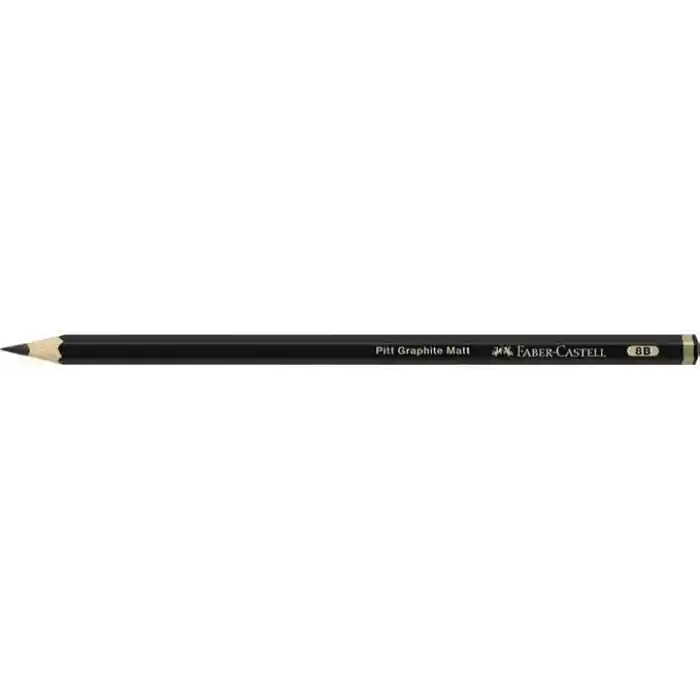 Faber-Castell Pitt Matt Dereceli Kurşun Kalem, 2B, Ultra Mat, Parlama Yapmaz, Siyah Beyaz Çizimler İçin, Teknik Çizim ve Eskiz İçin Dayanıklı Uç