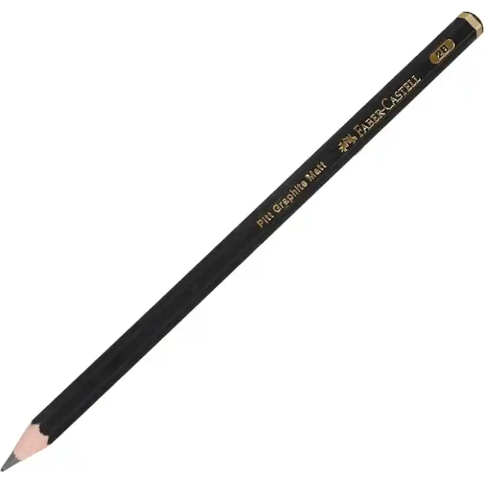 Faber-Castell Pitt Matt Dereceli Kurşun Kalem, 2B, Ultra Mat, Parlama Yapmaz, Siyah Beyaz Çizimler İçin, Teknik Çizim ve Eskiz İçin Dayanıklı Uç