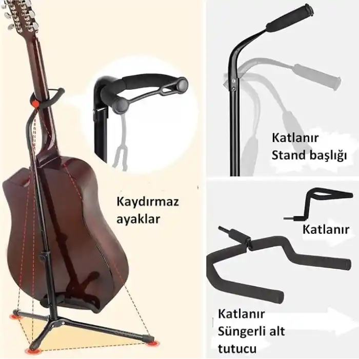 Chroma STG 101 Gitar Standı Saz Bağlama Enstrüman Gitar Sehpası
