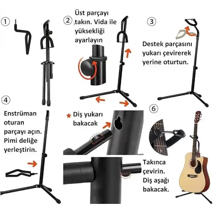 Chroma STG 101 Gitar Standı Saz Bağlama Enstrüman Gitar Sehpası