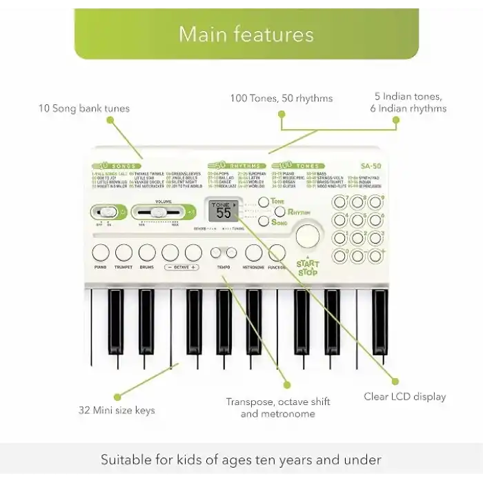 Casio SA-50 32 Tuşlu Org (Beyaz)