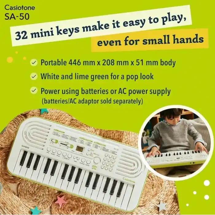 Casio SA-50 32 Tuşlu Org (Beyaz)