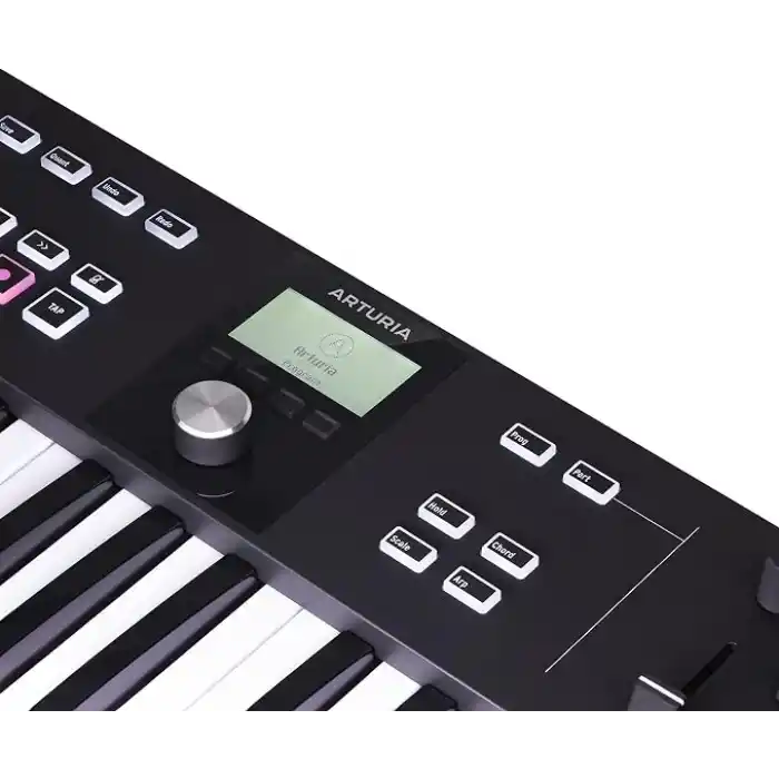 Arturia – Keylab Essential 49 mk3 | Müzik Prodüksiyonu İçin MIDI kontrolcü, Kapsamlı Yazılım Paketi, 49-Tuş, 9 Encoder, 9 Fader, 1 Modülasyon Tekerleği, 1 Pitch Bend Tekerleği, 8 pad – Siyah