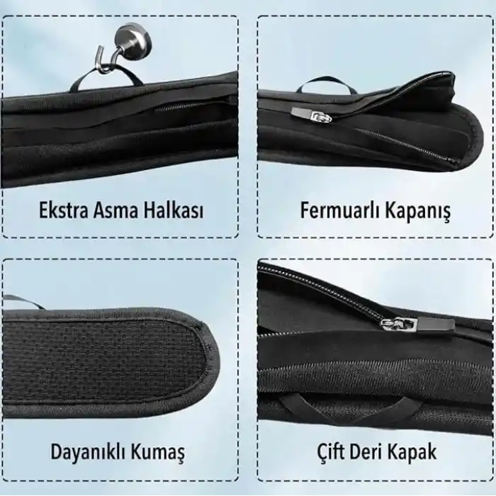 Universal Anker Soundcore Q45 Q35 Q30 Q20 Q20i Q20+ H30i Q11 Q11i Uyumlu Kafa Bandı Kılıf, Fermuarlı Başlık Pedi ve Askı Halkası