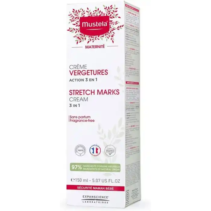 Mustela Hamilelik için Hamile Çatlak Kremi - Doğal Avokado, Maracuja ve Shea Yağı ile - Kokusuz ve EWG Onaylı - 5.07 fl. Oz