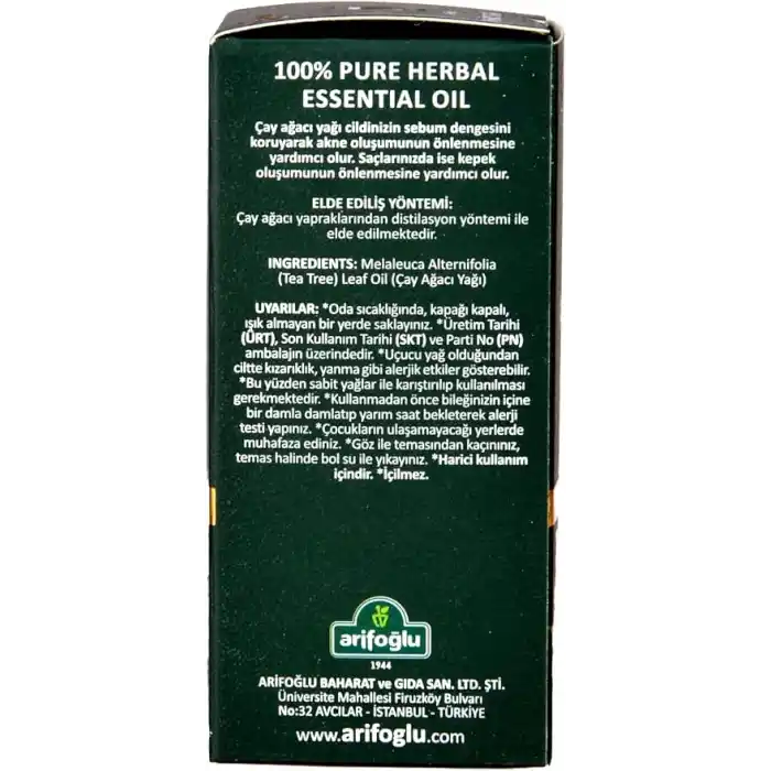 Arifoğlu Çay Ağacı Yağı 10ml%100 Saf Yağ ARLAB Pure Tea Tree Oil 10ml