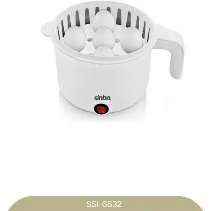 Sinbo SCO-5043 Çok Fonksiyonlu Buharlı Pişirici, 1 Litre, 400W, Cam Kapaklı, Buharda Sebze Pilav Makarna ve Yumurta Pişirme Özellikli Mini Elektrikli Pişirici