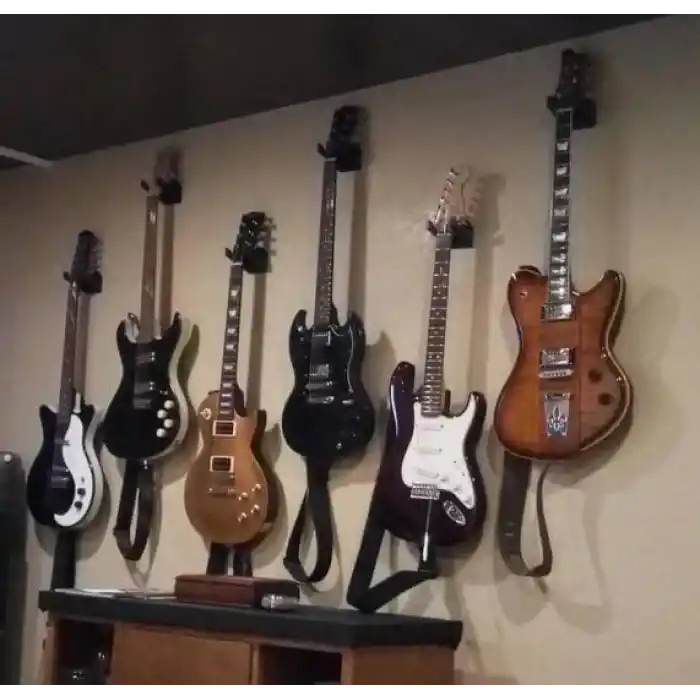 Gitar Tutucu, Gitar duvar askısı, duvar göstergesi için gitar askısı, çıkarılabilir gitarlar, klasik akustik elektro gitarlar için duvar askısı, sağlam enstrüman kancası tutucu, aksesuar (siyah)