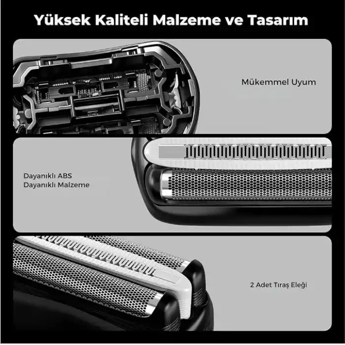 Braun Series 3 ile Uyumlu Tıraş Makinesi 32B Yedek Bıçak & Elek Başlık Seti