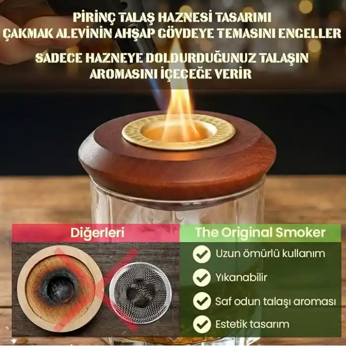 unchained workshop Viski Tütsüleme Seti ve Sergileme Standı/Kokteyl Tütsüleme Kiti/Kahve Tütsüleme Seti