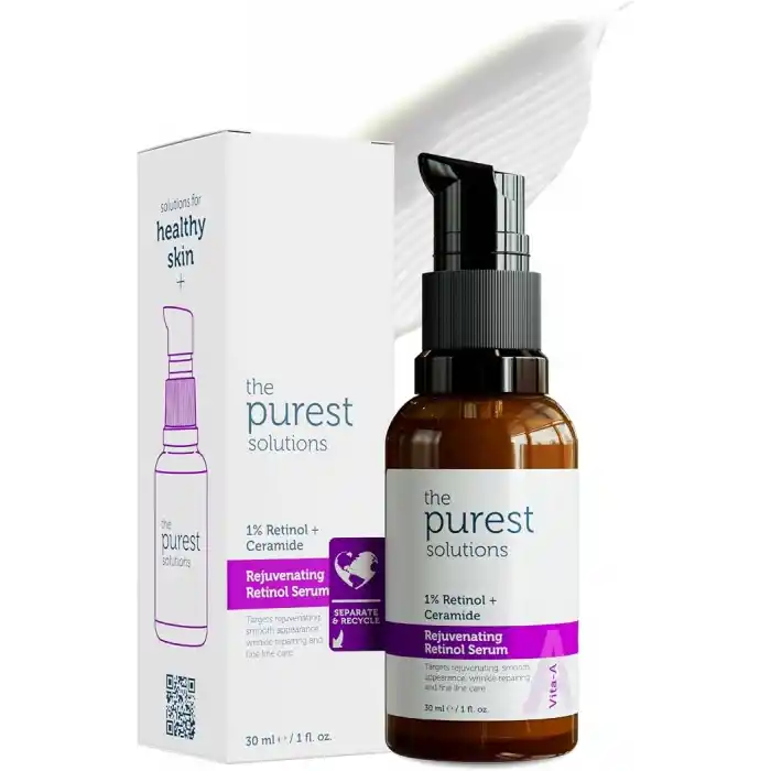 The Purest Solutions, Retinol İçerikli Gece Bakım Serumu, Kırışıklık Karşıtı Bakım, 30 ml (%1 Retinol + Seramid)