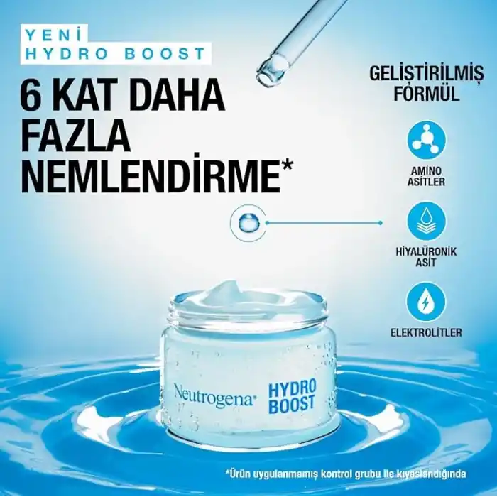 Neutrogena Hydro Boost Water Jel Nemlendirici Normal Ciltler için 50 ml— Hyalüronik asit içeren, tüm cilt tipleri için nemlendirici krem — Taze ve ışıltılı bir görünüm için nemlendirici jel