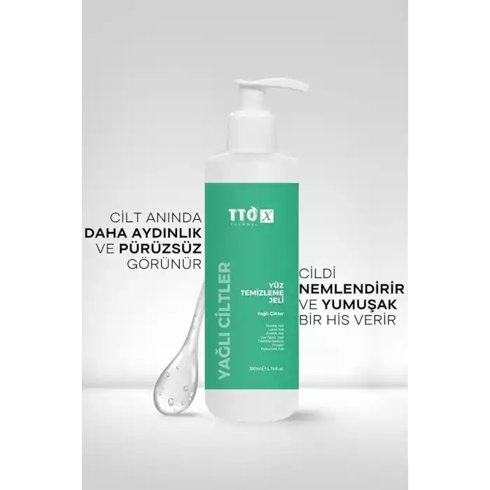 TTO X Yüz Temizleme Jeli – Yağlı Ciltler Için Derinlemesine & Gözenek Arındırıcı Formül 200 Ml