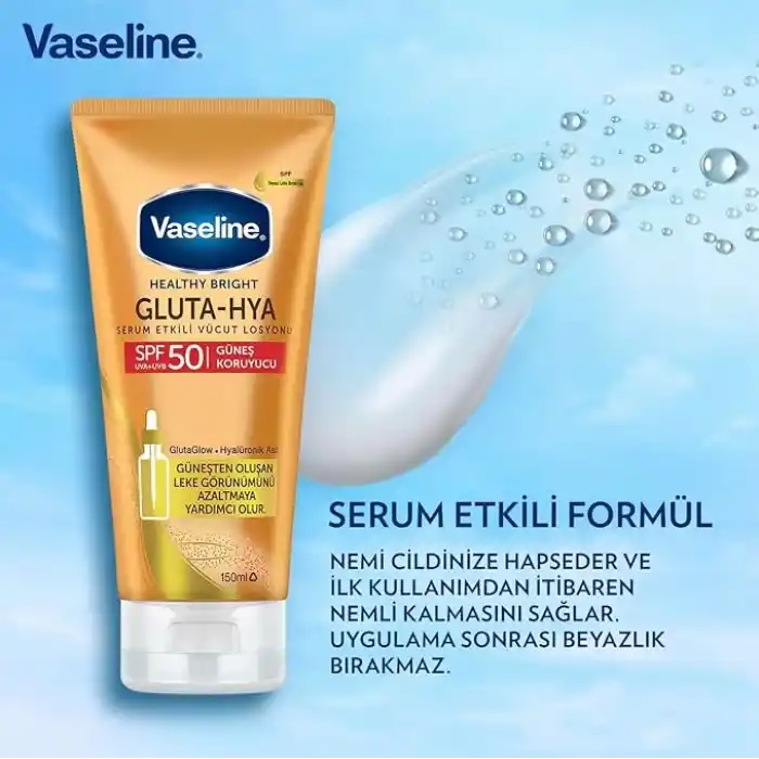Vaseline Gluta-Hya Serum Etkili Vücut Losyonu Güneş Koruyucu 150 Mililitre