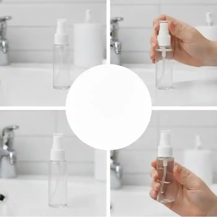 Orret Home 5’li 100 ml Boş Sprey Şişesi – Kolonya, Parfüm, Dezenfektan ve Temizlik Solüsyonları İçin Şeffaf Taşınabilir Plastik Sprey Şişesi Seti (100 Ml)
