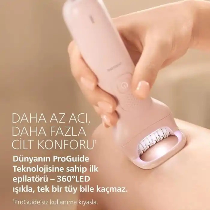 Philips BRE718/05 Epilatör Serisi 9000, Kablosuz, Islak ve Kuru Kullanım, 32 Cımbız, LED Işık, 60 Dakika Pil Ömrü