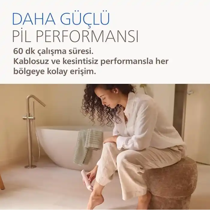 Philips BRE718/05 Epilatör Serisi 9000, Kablosuz, Islak ve Kuru Kullanım, 32 Cımbız, LED Işık, 60 Dakika Pil Ömrü