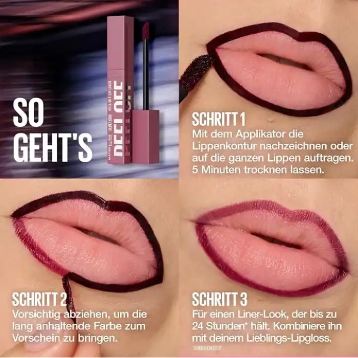 Maybelline New York Super Stay Peel Off Soyulabilen Dudak Tinti - 24 Saate Kadar Kalıcı Dudak Renklendirme - 02 Haze