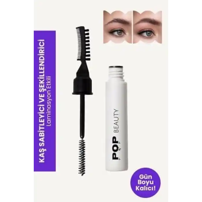Pop Beauty Kaş Sabitleyici Ve Şekillendirici, Kaş Fırçası, Tarağı Ve Sabitleyici Jel (Laminasyon Etkili)