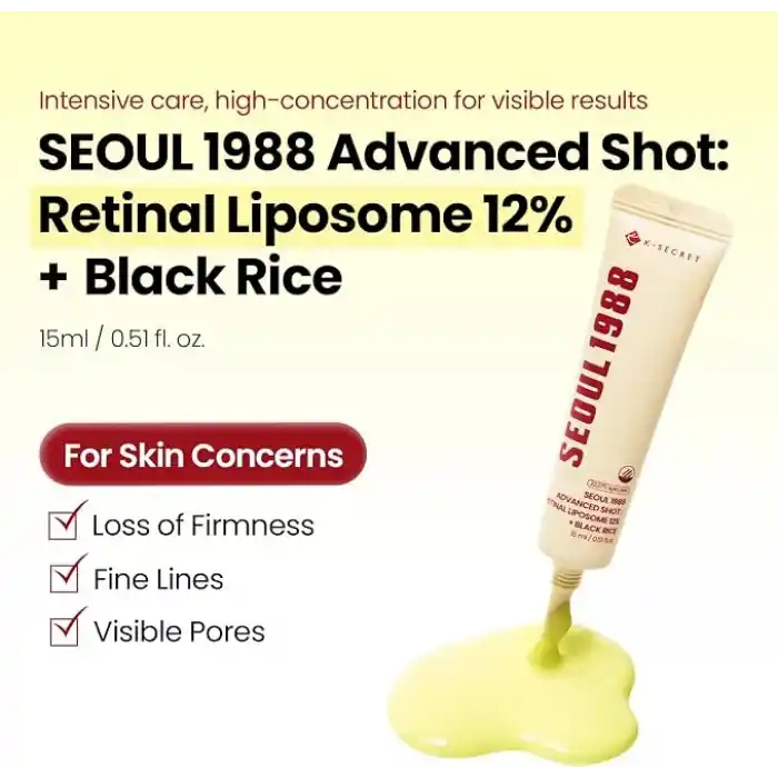 KSecret Seoul 1988 Advanced Shot Retinal Liposome Yüzde On İki ve Black Rice