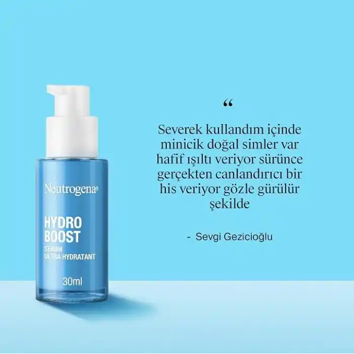 Neutrogena Hydro Boost Nemlendirici Yüz Serumu, Hyalüronik Asit İçeren Hafif Yapılı Cilt Bakımına Uygun Günlük Kullanım İçin Serum 30 ml
