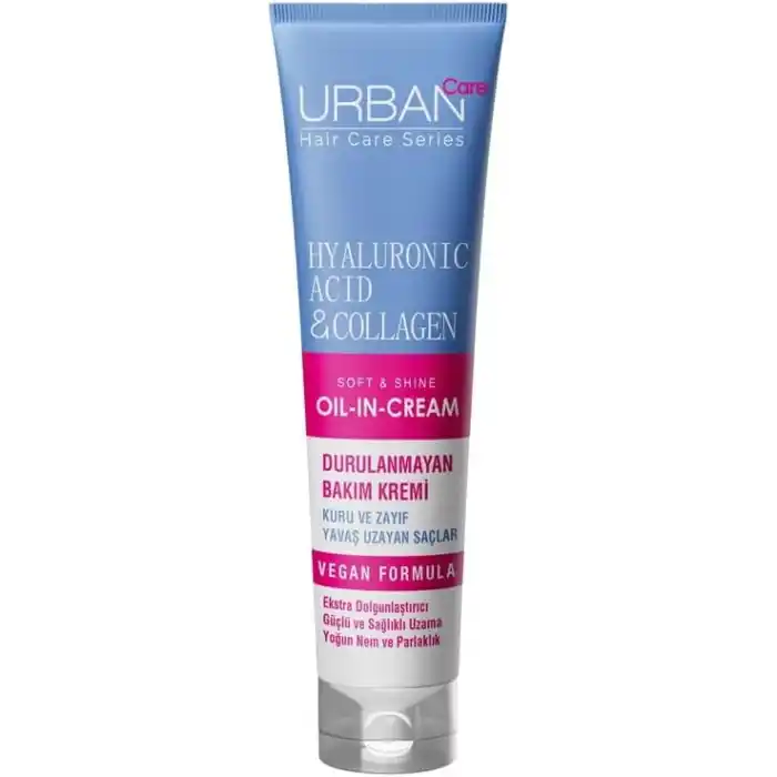 URBAN Care Hyaluronik Asit & Kolajen Kuru ve Cansız Saçlara Özel Durulanmayan Bakım Kremi 150 ml- Vegan