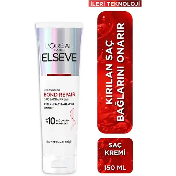 LOreal Paris Elseve Bond Repair Tüm Yıpranmalar İçin Saç Bağlarını Onarıcı Bakım Kremi 150 ml
