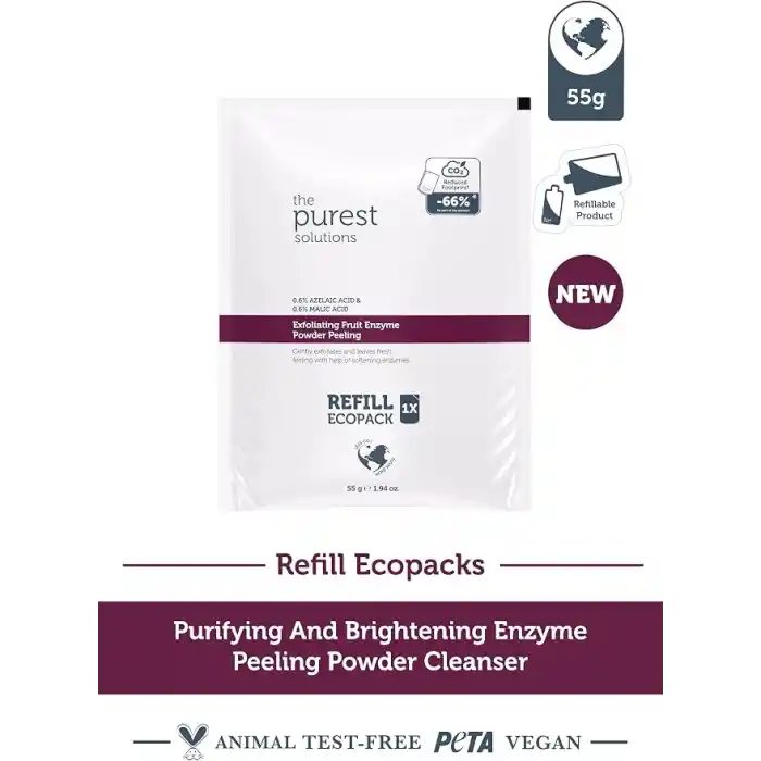 The Purest Solutions Refill Ekolojik Yedek Paket Exfoliating Fruit Enzyme Powder Peeling Refill Ecopack