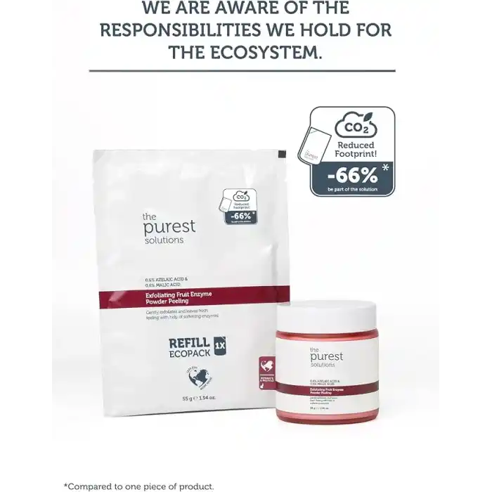 The Purest Solutions Refill Ekolojik Yedek Paket Exfoliating Fruit Enzyme Powder Peeling Refill Ecopack