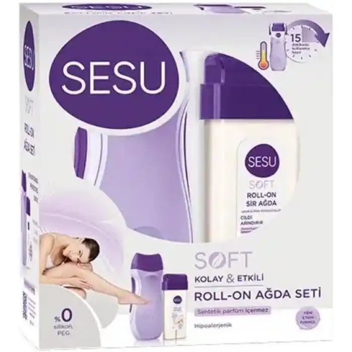 Sesu Roll-On Ağda Mor Makineli Set Soft 2022 Kadınlar İçin