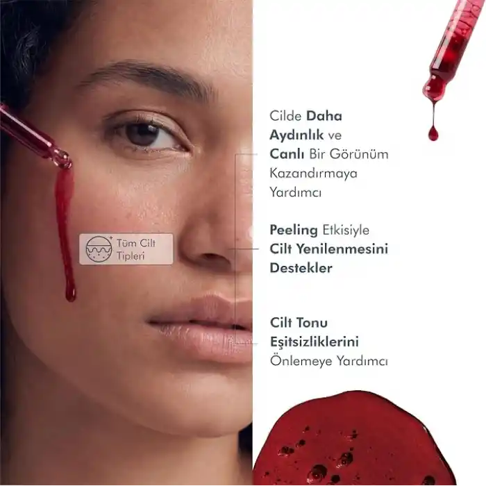 The Purest Solutions, AHA & BHA Canlandırıcı & Cilt Tonu Eşitleyici Kırmızı Peeling Cilt Bakım Serumu 30 ml (Aha 10% + Bha 2%)