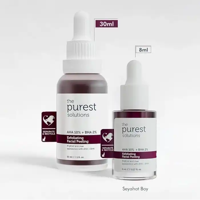 The Purest Solutions, AHA & BHA Canlandırıcı & Cilt Tonu Eşitleyici Kırmızı Peeling Cilt Bakım Serumu 30 ml (Aha 10% + Bha 2%)