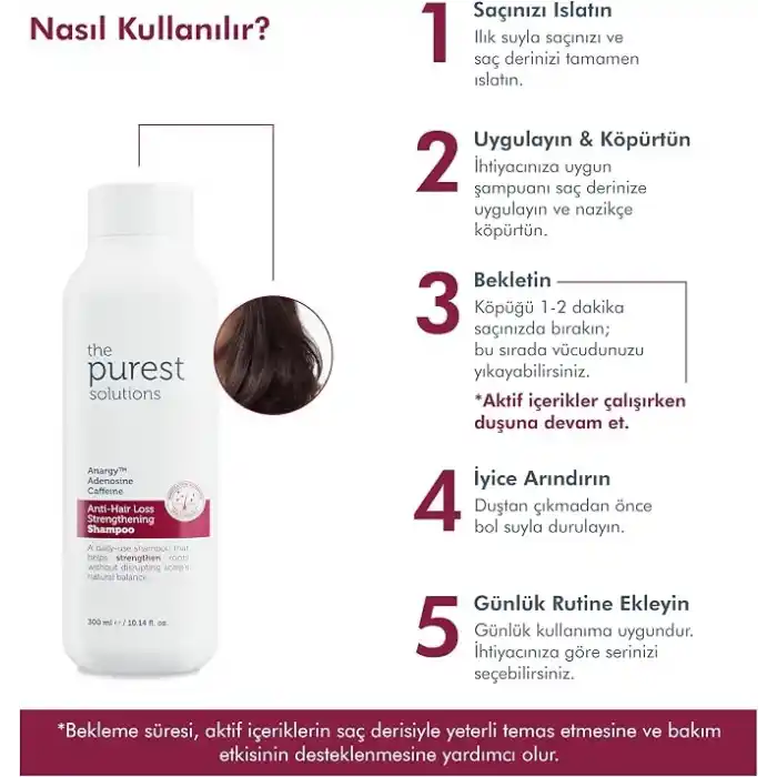 The Purest Solutions Adenozin içerikli Saçları Güçlendiren ve Dökülme Karşıtı Bakım Sağlayan Şampuan, 300 ml