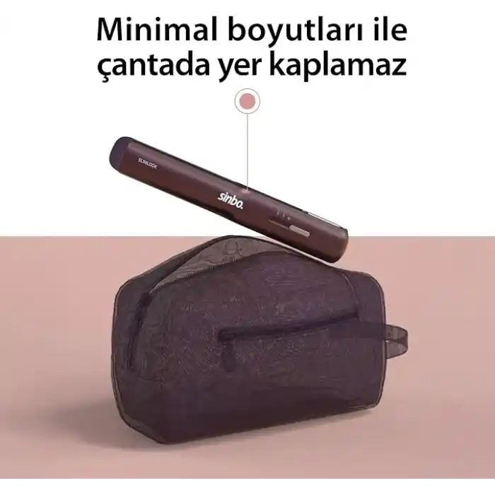 Sinbo SHD-1742 Kablosuz Mini Saç Düzleştirici Type-C Hızlı Şarj Seramik Plaka Kademeli Isı Ayarı Taşınabilir Otomatik Kapanma