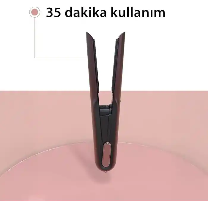 Sinbo SHD-1742 Kablosuz Mini Saç Düzleştirici Type-C Hızlı Şarj Seramik Plaka Kademeli Isı Ayarı Taşınabilir Otomatik Kapanma