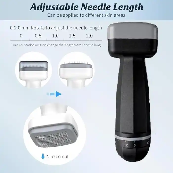 120 Titanyum İğneli Ayarlanabilir İğne Ölçülü (0.25-2.0mm) Dermastamp Siyah - Serum Seti Hediyeli -