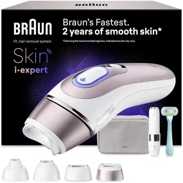Braun IPL Skin i·expert, Evde Lazerle Tüy Alma, App ile, Mini Yüz Tüy Alma Cihazı, 4 Başlık, PL7432